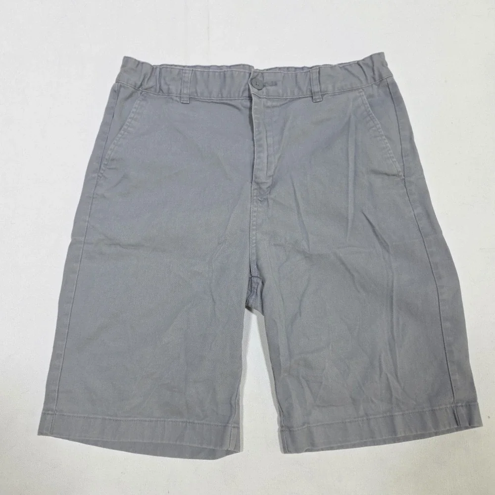 Old Navy Chino Shorts Boys 18 Khaki Gray 2 Pack Built-In Flex Stretch Twill